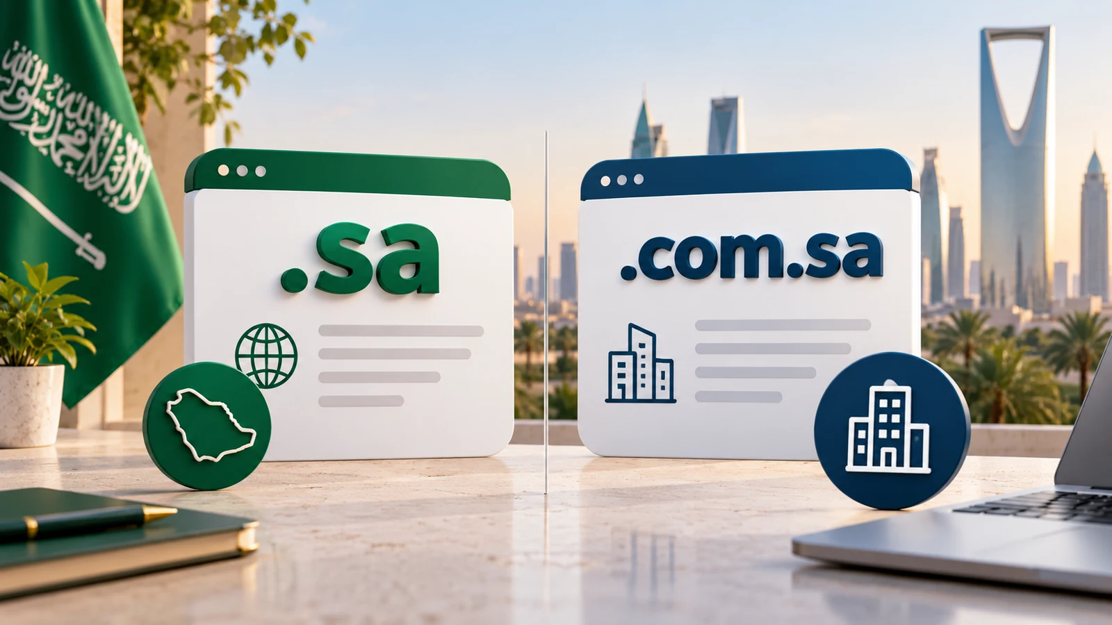 الفرق بين دومين SA و .com